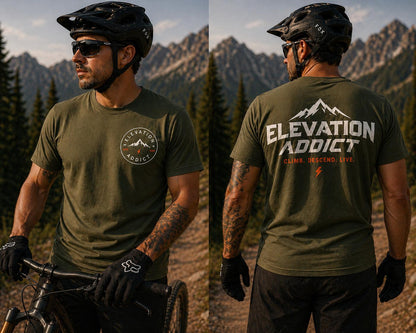 Short-sleeved shirt  Elevation Addict | Summit Tee" (Olive Green and Black)